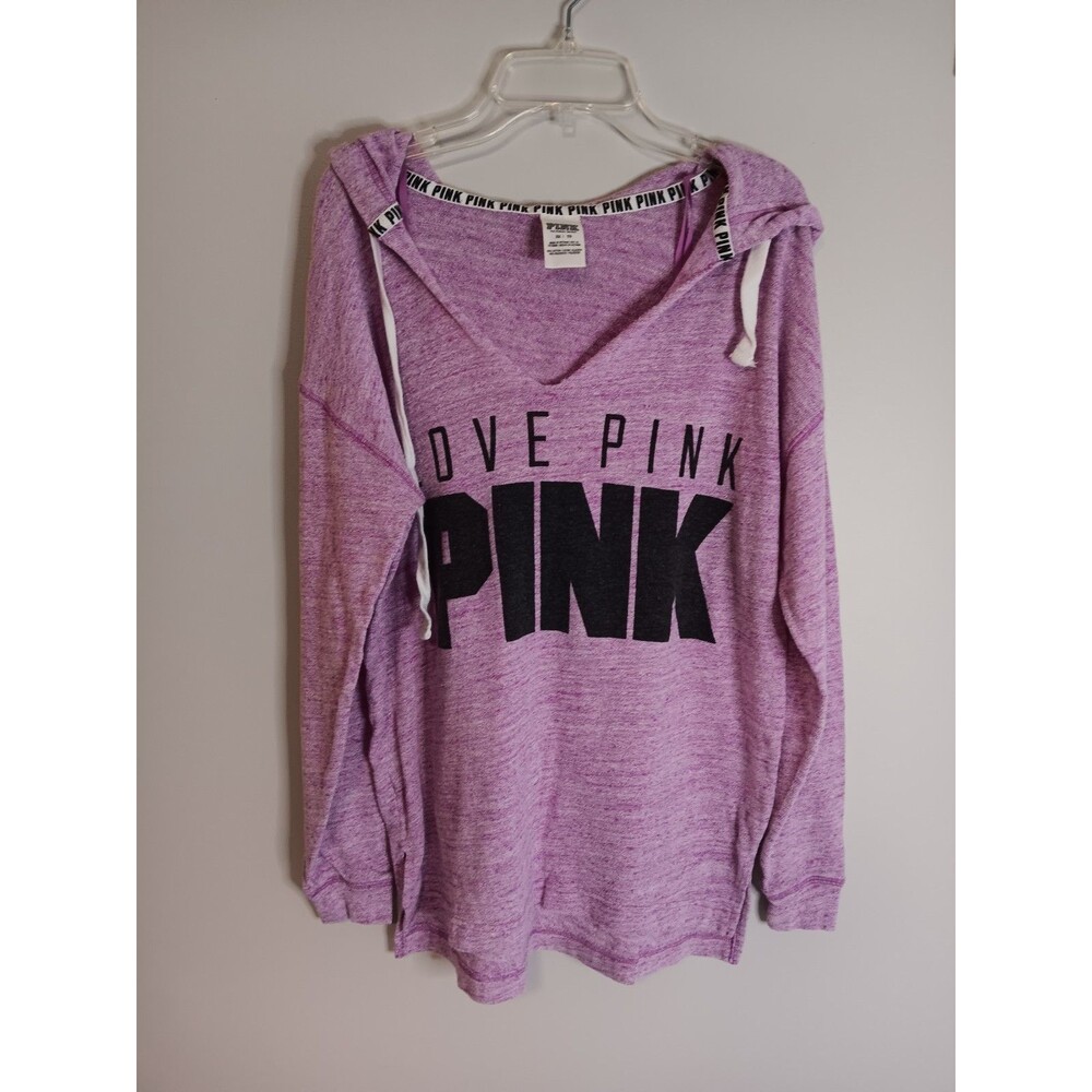 Pink By Victoria's Secret Knit Pullover Hoodie Oversized Sz XS Light Purple